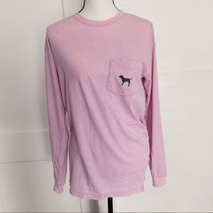 PINK XS Pink Speckle Logo T-Shirt